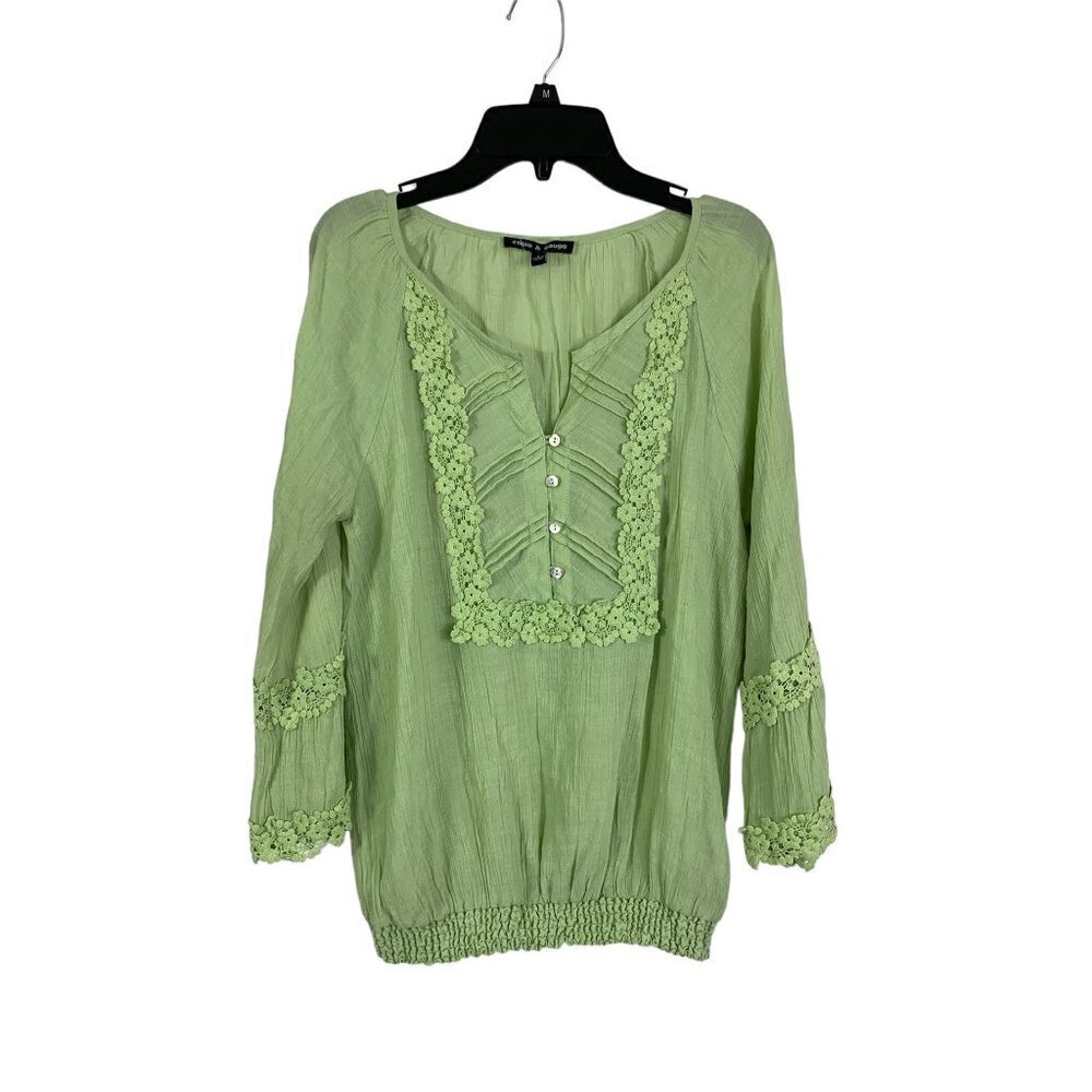 Cable & Gauge Women's Mint Green Blouse